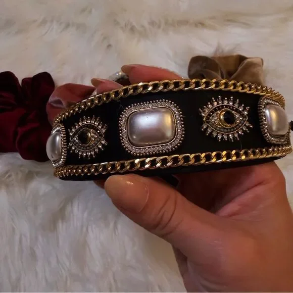 ʜᴀɪʀ ᴀᴄᴄᴇꜱꜱᴏʀʏ ʙᴜɴᴅʟᴇ ᴡɪᴛʜ ᴠᴇʟᴠᴇᴛ ꜱᴄʀᴜɴᴄʜɪᴇꜱ ᴀɴᴅ ʙᴇᴀᴅᴇᴅ ʜᴇᴀᴅʙᴀɴᴅ ꜱᴇᴛ - Picture 7 of 12